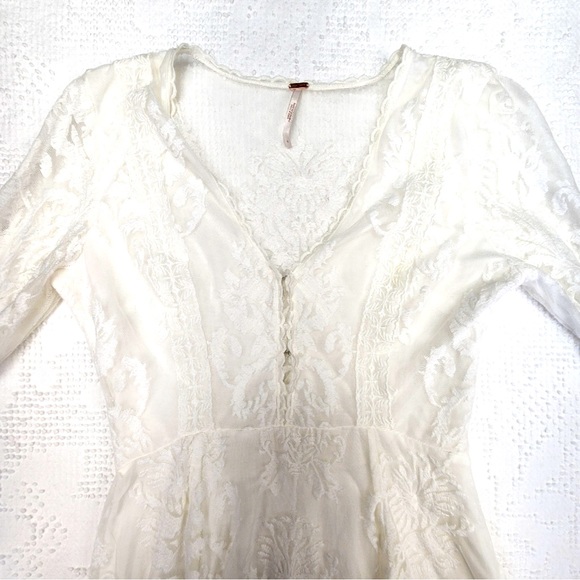 Free People Reign Over Me White Lace Mini Dress Rare NWOT - Picture 7 of 11